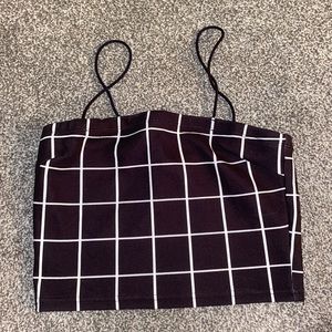 Black and white XS Shein crop top